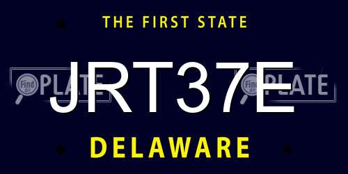 JRT37E Delaware License Plate
