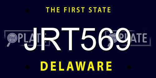 JRT569 Delaware License Plate