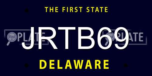 JRTB69 Delaware License Plate