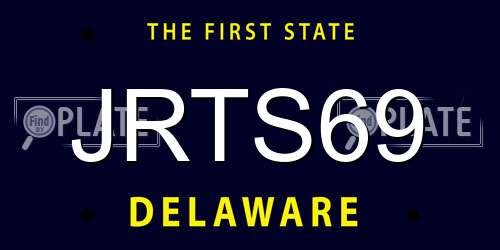 JRTS69 Delaware License Plate