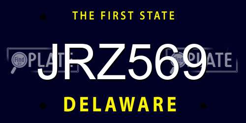 JRZ569 Delaware License Plate