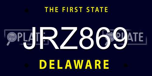 JRZ869 Delaware License Plate