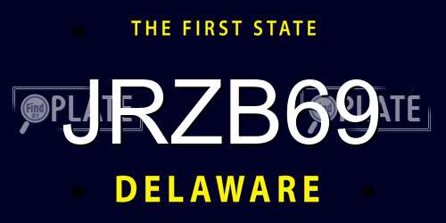 JRZB69 Delaware License Plate