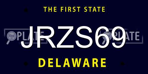 JRZS69 Delaware License Plate