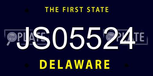 JS05524 Delaware License Plate