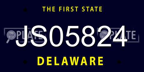JS05824 Delaware License Plate