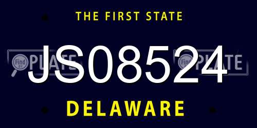 JS08524 Delaware License Plate
