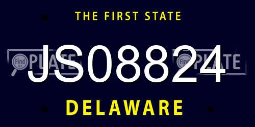 JS08824 Delaware License Plate