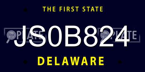 JS0B824 Delaware License Plate