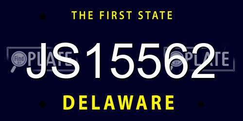 JS15562 Delaware License Plate