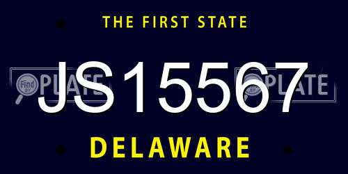 JS15567 Delaware License Plate