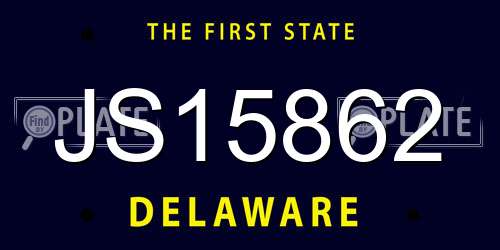 JS15862 Delaware License Plate