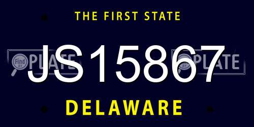 JS15867 Delaware License Plate