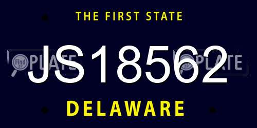 JS18562 Delaware License Plate
