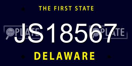 JS18567 Delaware License Plate