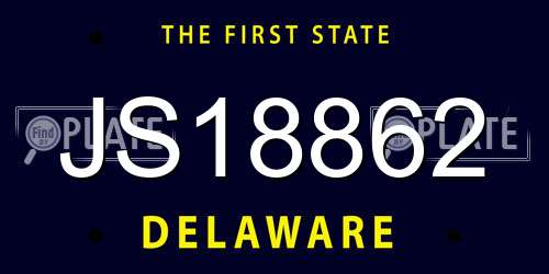 JS18862 Delaware License Plate