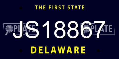 JS18867 Delaware License Plate