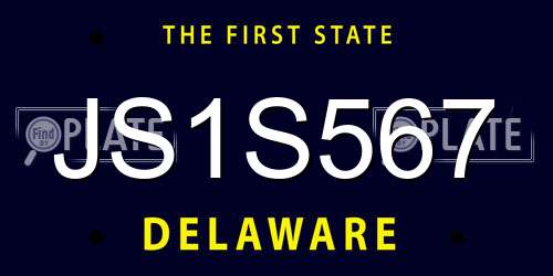 JS1S567 Delaware License Plate