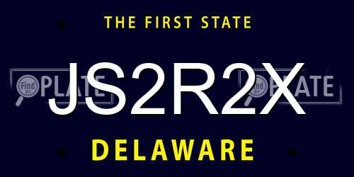 JS2R2X Delaware License Plate