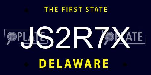 JS2R7X Delaware License Plate