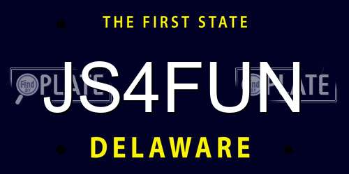 JS4FUN Delaware License Plate