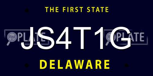 JS4T1G Delaware License Plate