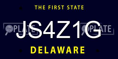 JS4Z1G Delaware License Plate