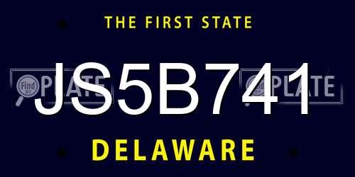 JS5B741 Delaware License Plate