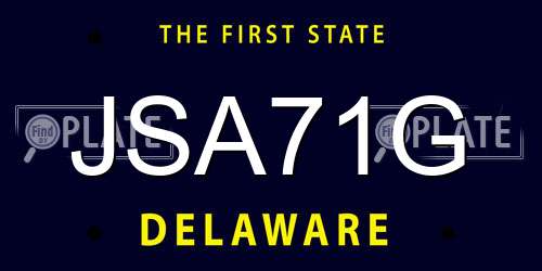 JSA71G Delaware License Plate