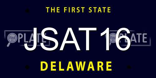 JSAT16 Delaware License Plate