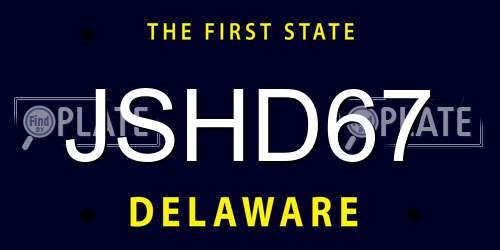 JSHD67 Delaware License Plate