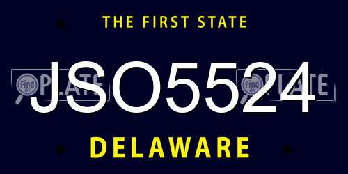 JSO5524 Delaware License Plate