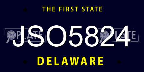 JSO5824 Delaware License Plate