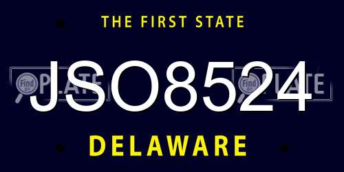 JSO8524 Delaware License Plate