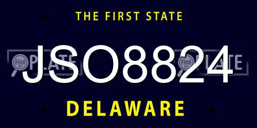 JSO8824 Delaware License Plate