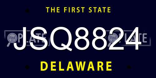 JSQ8824 Delaware License Plate