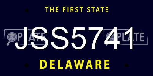 JSS5741 Delaware License Plate