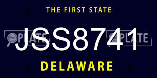 JSS8741 Delaware License Plate