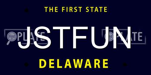 JSTFUN Delaware License Plate