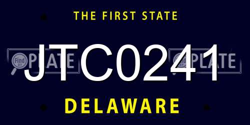 JTC0241 Delaware License Plate