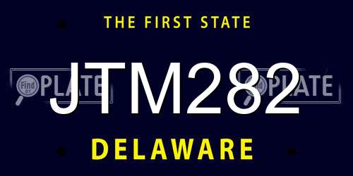 JTM282 Delaware License Plate