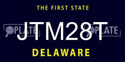 JTM28T Delaware License Plate
