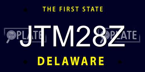 JTM28Z Delaware License Plate