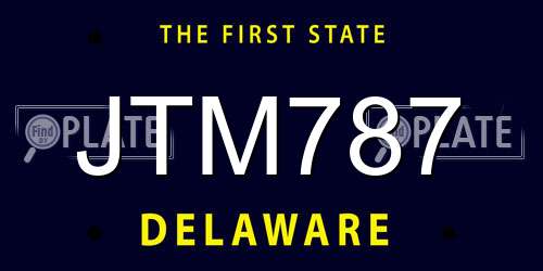 JTM787 Delaware License Plate