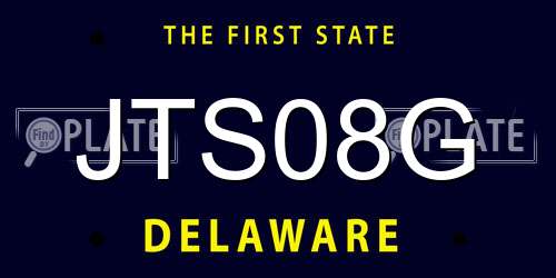 JTS08G Delaware License Plate