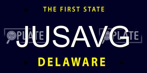 JUSAVG Delaware License Plate