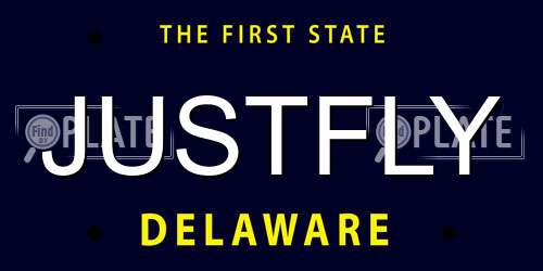 JUSTFLY Delaware License Plate