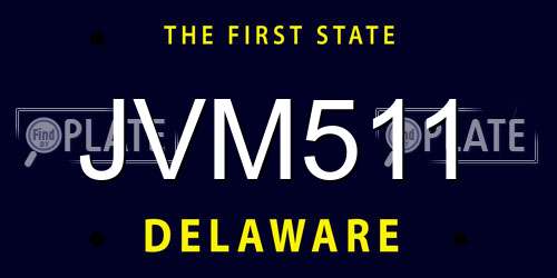 JVM511 Delaware License Plate