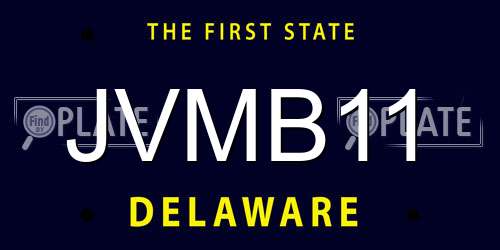 JVMB11 Delaware License Plate