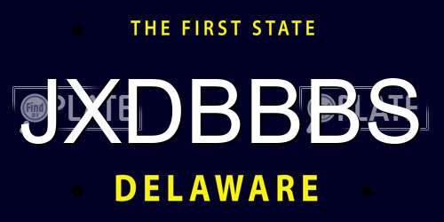 JXDBBBS Delaware License Plate
